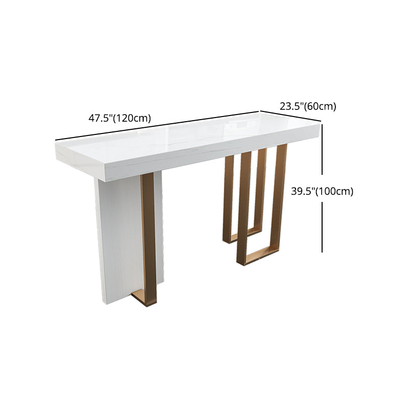 Kitchen Artificial Marble Counter Table Metal Base 40-inch Height Nordic Bar Table