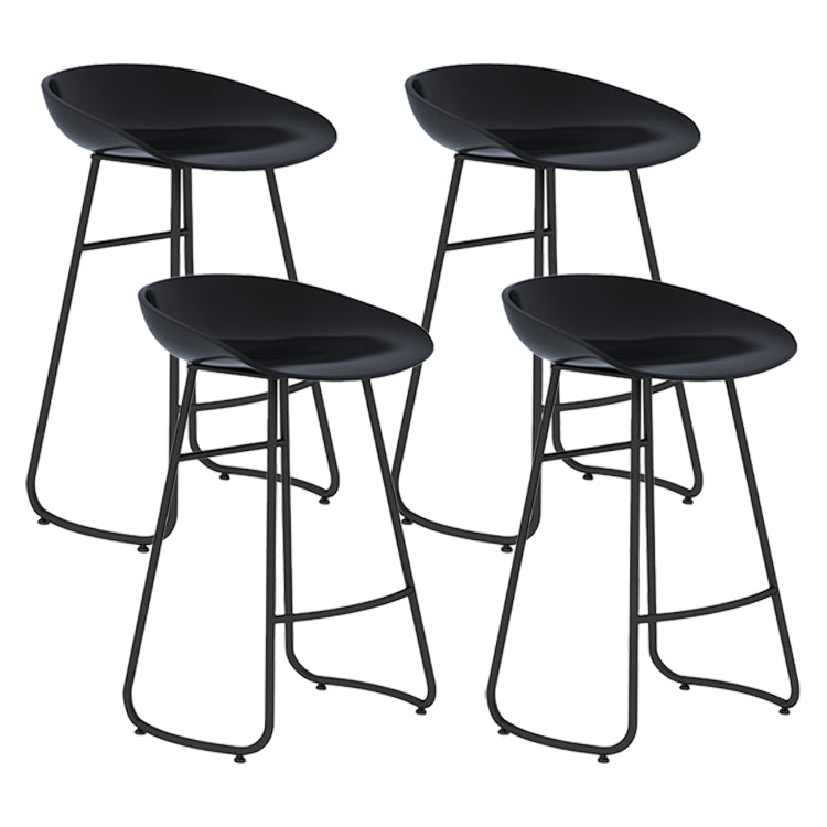 Modern Milk Tea Shop Low Back Stool Matte Finish Plastic Barstool