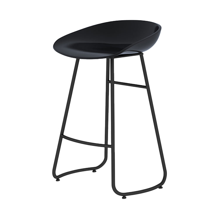 Modern Milk Tea Shop Low Back Stool Matte Finish Plastic Barstool