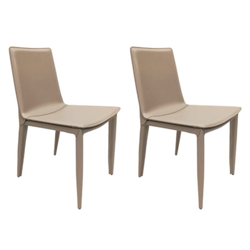 Glam Dining Room Side Chairs Leather Armless Dining Chairs for Home