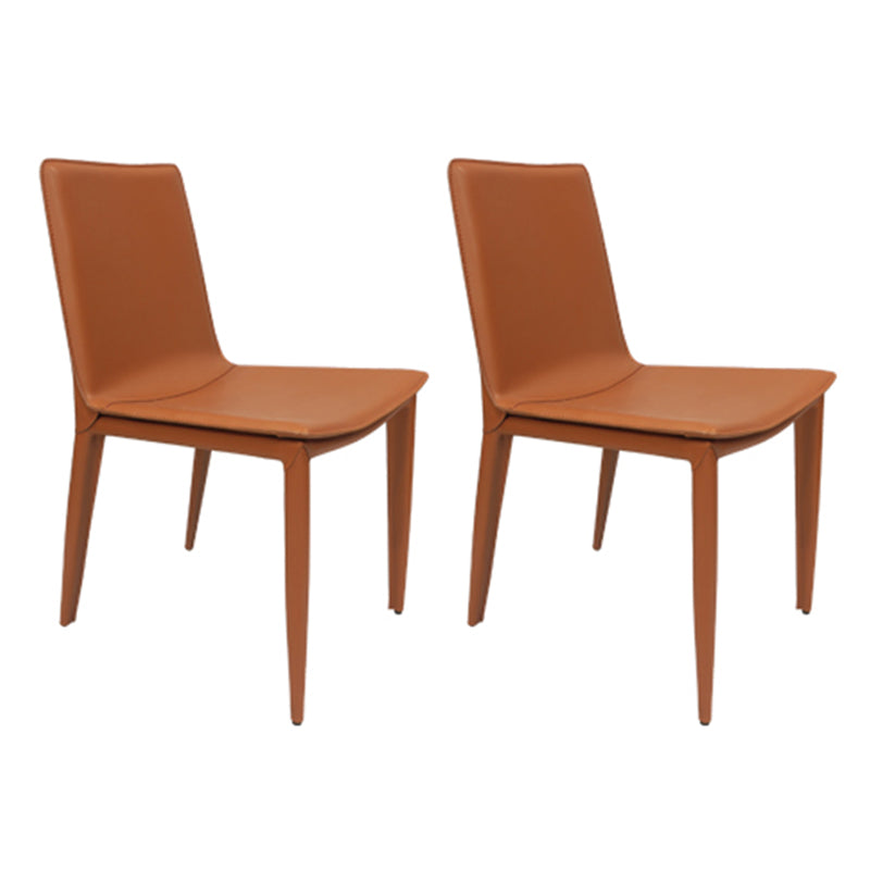 Glam Dining Room Side Chairs Leather Armless Dining Chairs for Home