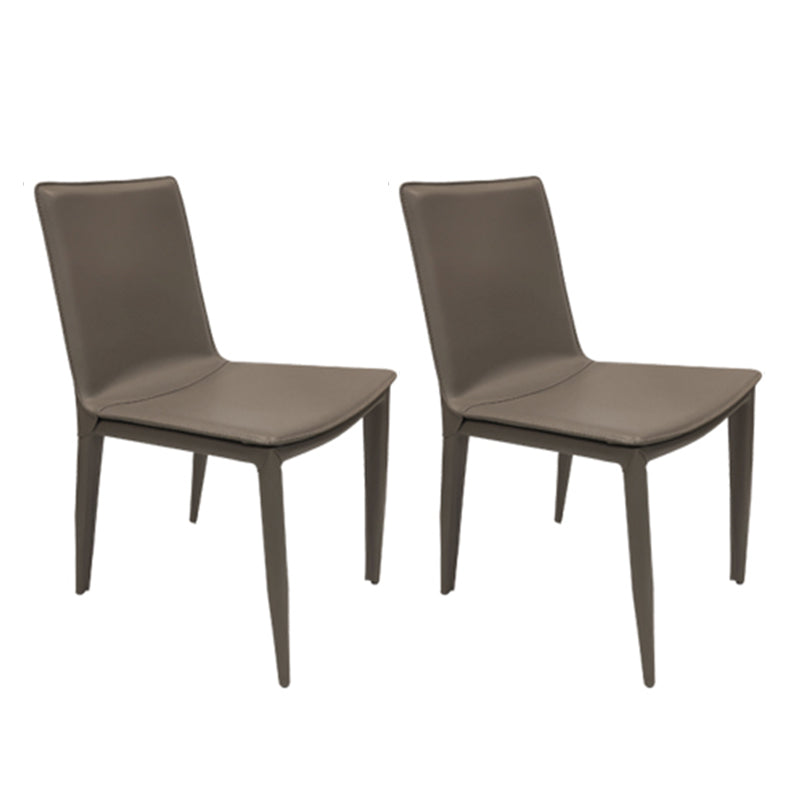 Glam Dining Room Side Chairs Leather Armless Dining Chairs for Home