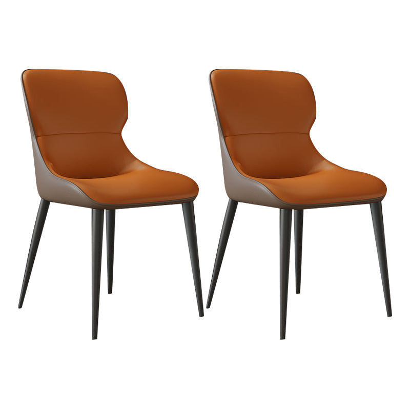 Modern Parsons Side Chair Leather Indoor Dining Chair (Set of 2)