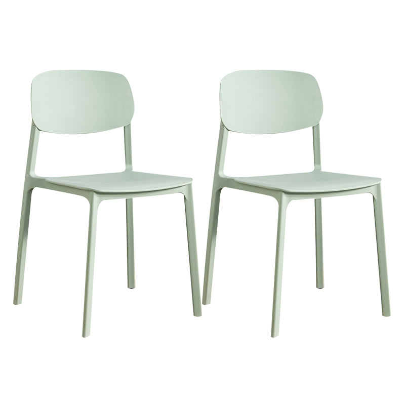 Plastic Contemporary Kitchen Dining Chair Armless Open Back Chair