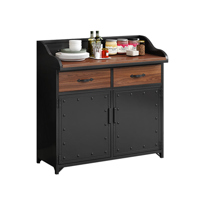 Pine Wood Dining Room Sideboard Cabinet Glam Credenza with Drawers and Storage