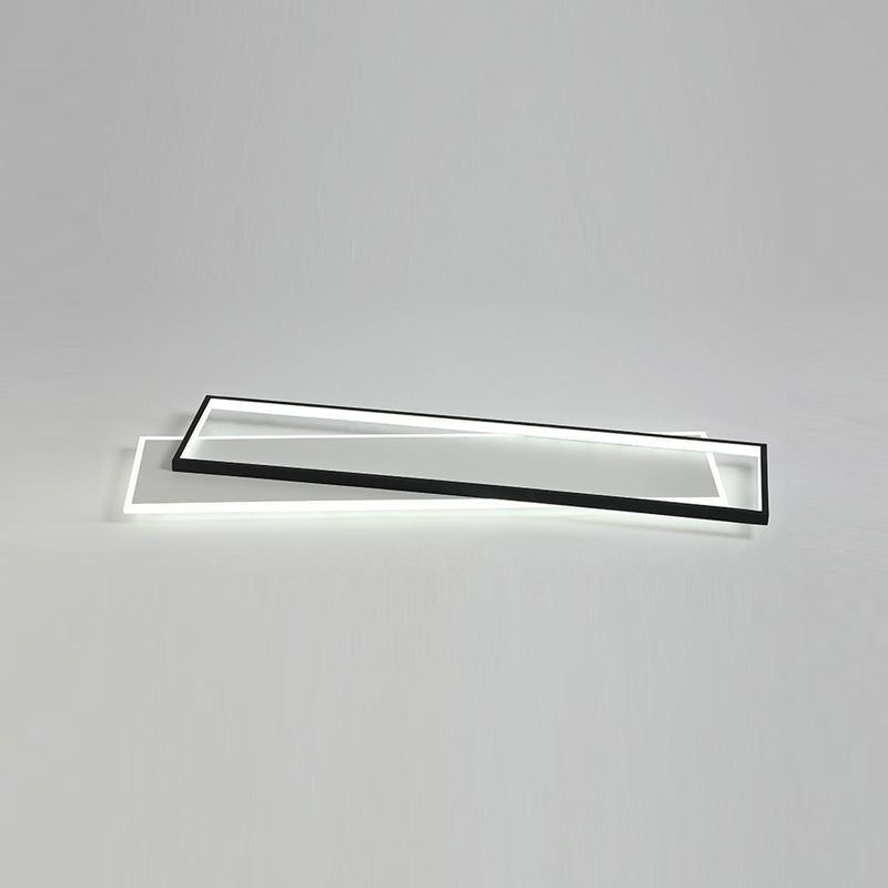 Metal Rectangular Close to Ceiling Lighting Modern LED Black Ceiling Light