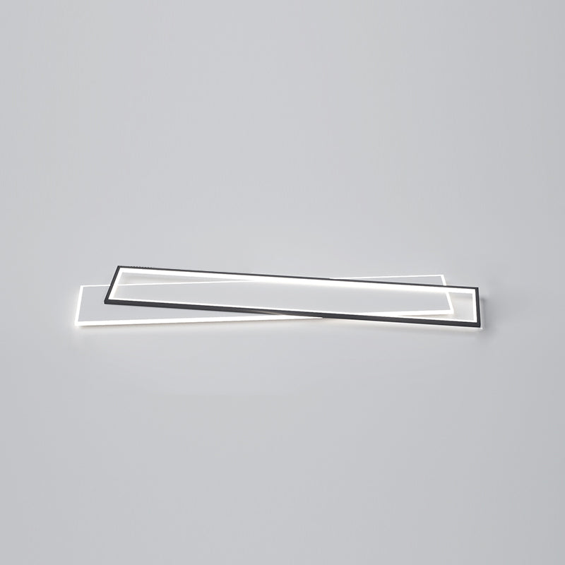 Metal Rectangular Close to Ceiling Lighting Modern LED Black Ceiling Light