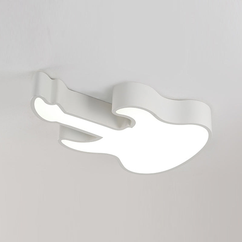 Guitar Flush Ceiling Light Kids Style Metal LED Kindergarten Ceiling Lighting