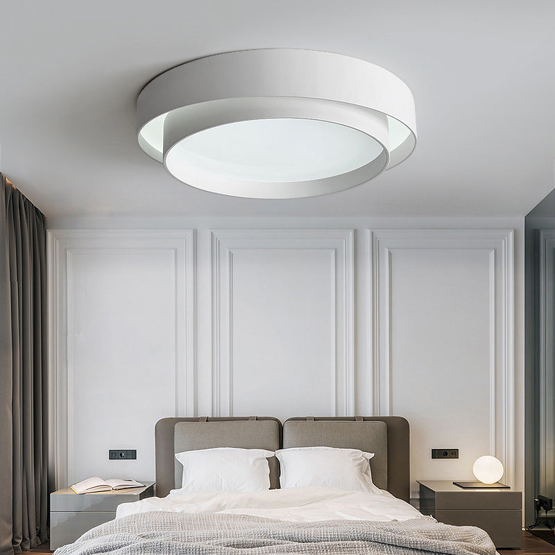 Modern Style Circular Shade Ceiling Lamp Metal 1 Headed Ceiling Lighting for Living Room