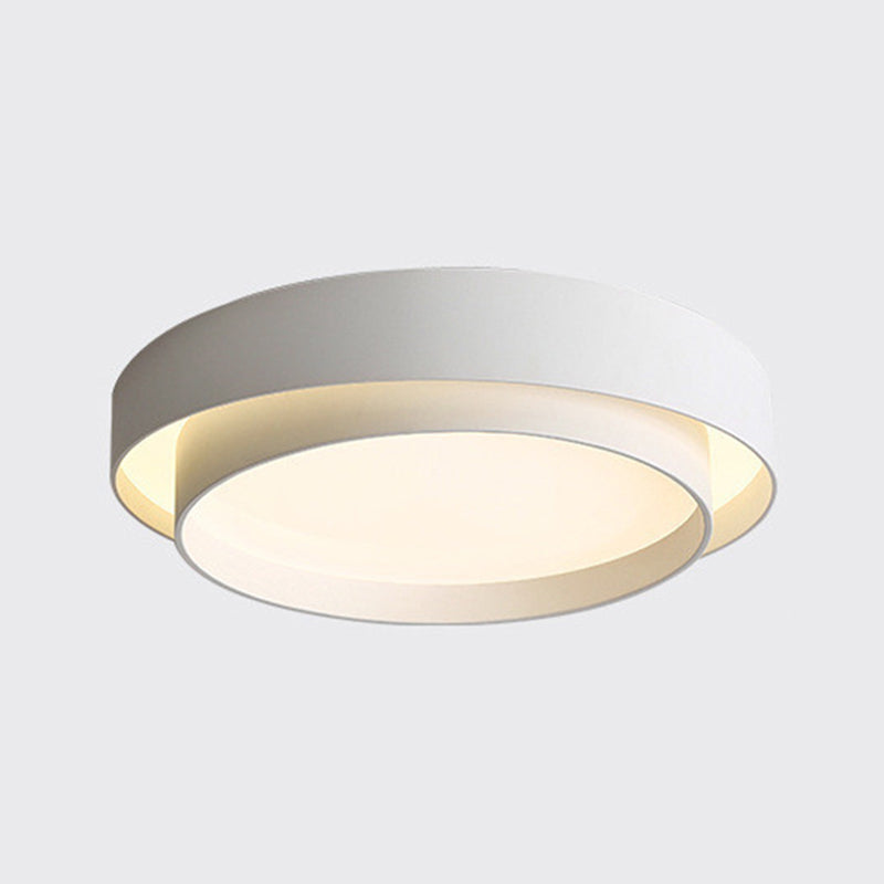 Modern Style Circular Shade Ceiling Lamp Metal 1 Headed Ceiling Lighting for Living Room