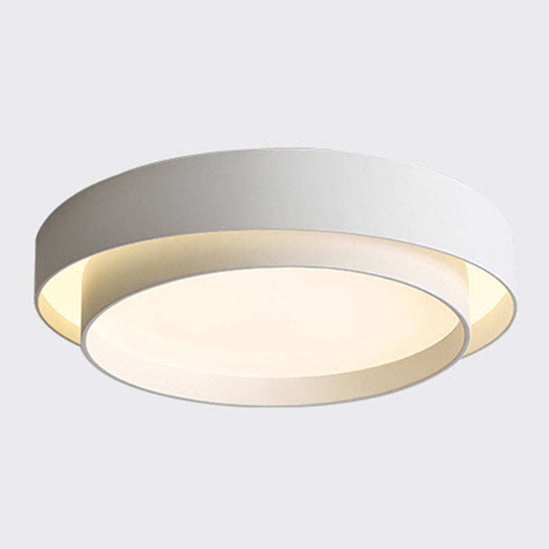 Modern Style Circular Shade Ceiling Lamp Metal 1 Headed Ceiling Lighting for Living Room