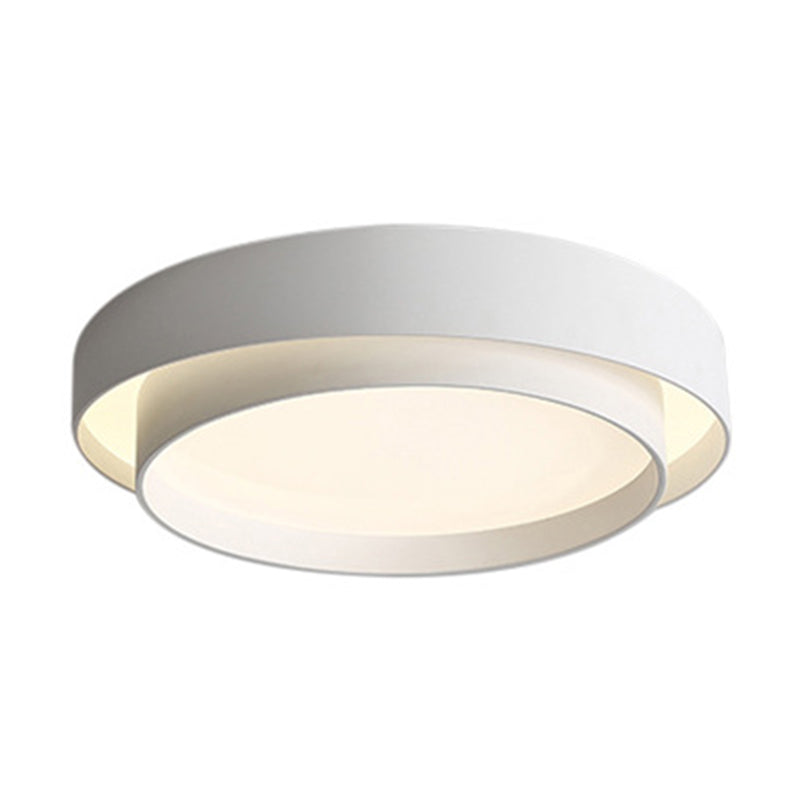 Modern Style Circular Shade Ceiling Lamp Metal 1 Headed Ceiling Lighting for Living Room