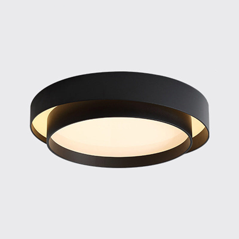 Modern Style Circular Shade Ceiling Lamp Metal 1 Headed Ceiling Lighting for Living Room