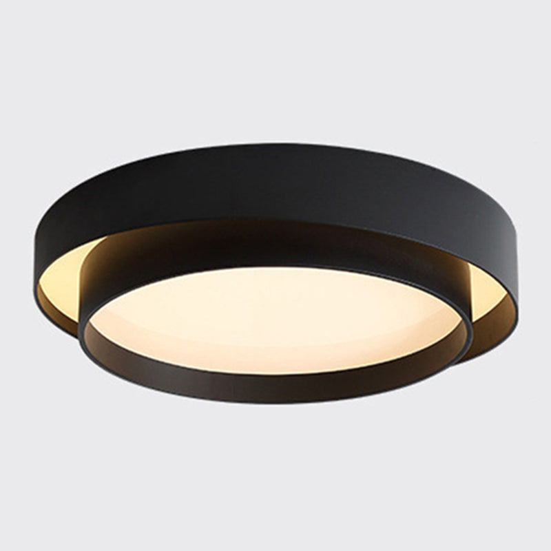 Modern Style Circular Shade Ceiling Lamp Metal 1 Headed Ceiling Lighting for Living Room