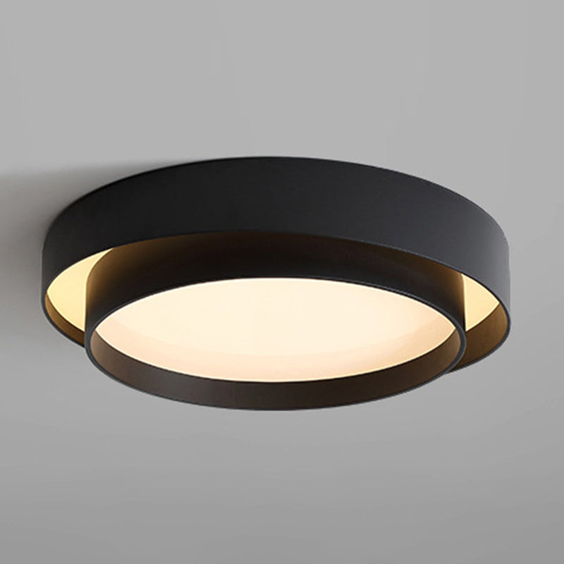 Modern Style Circular Shade Ceiling Lamp Metal 1 Headed Ceiling Lighting for Living Room