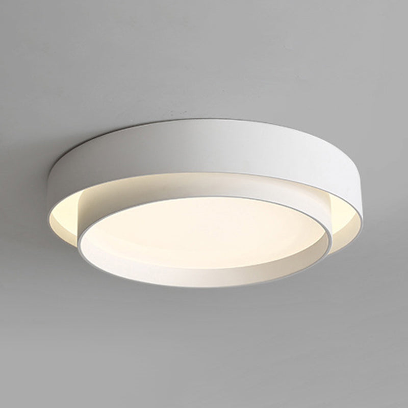 Modern Style Circular Shade Ceiling Lamp Metal 1 Headed Ceiling Lighting for Living Room