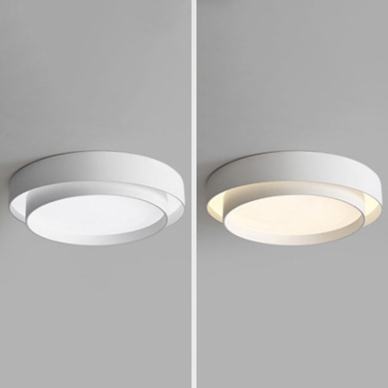 Modern Style Circular Shade Ceiling Lamp Metal 1 Headed Ceiling Lighting for Living Room