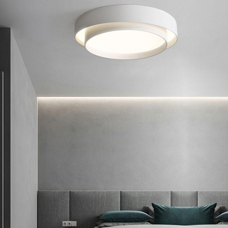 Modern Style Circular Shade Ceiling Lamp Metal 1 Headed Ceiling Lighting for Living Room