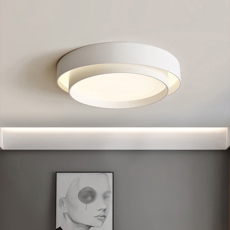 Modern Style Circular Shade Ceiling Lamp Metal 1 Headed Ceiling Lighting for Living Room