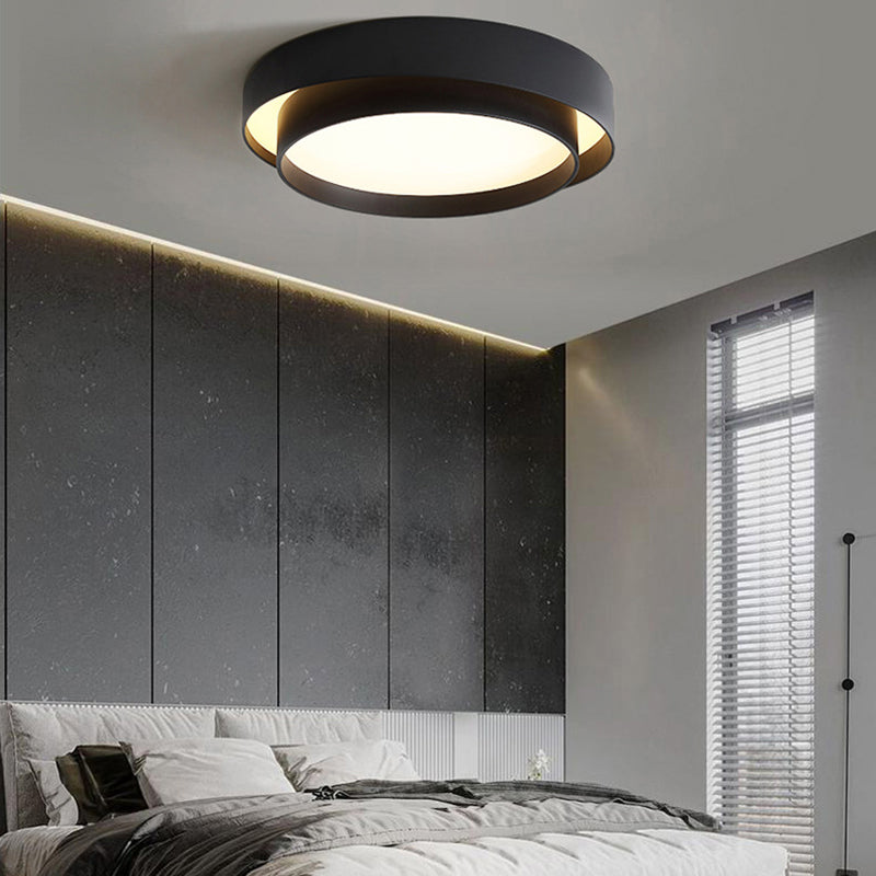 Modern Style Circular Shade Ceiling Lamp Metal 1 Headed Ceiling Lighting for Living Room