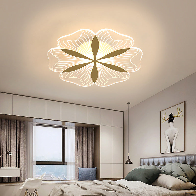 Modern Style Flower Shade Ceiling Lamp Metal 1 Headed Ceiling Lighting for Restaurant