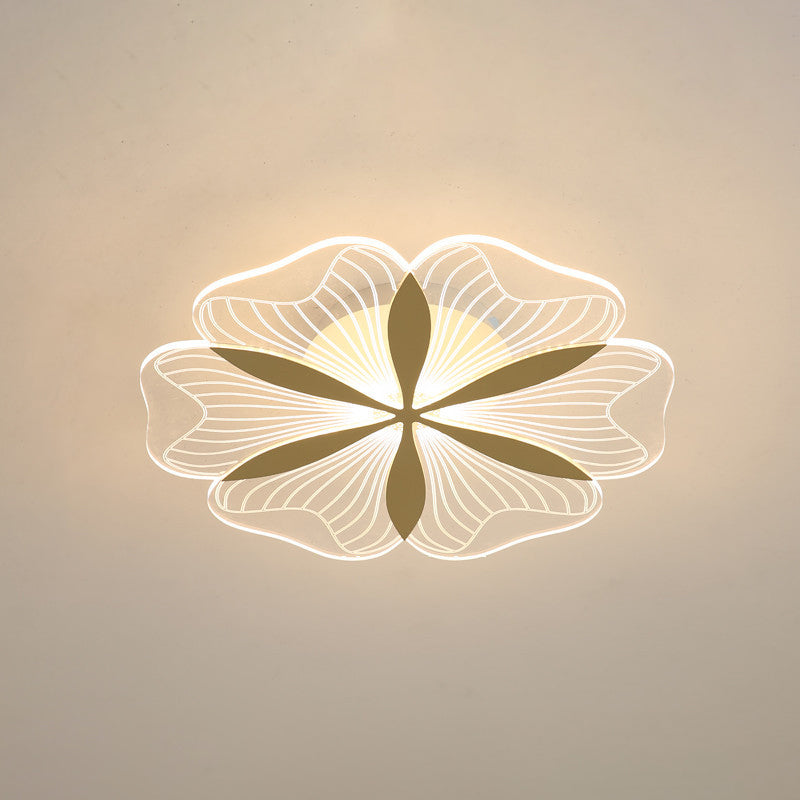 Modern Style Flower Shade Ceiling Lamp Metal 1 Headed Ceiling Lighting for Restaurant