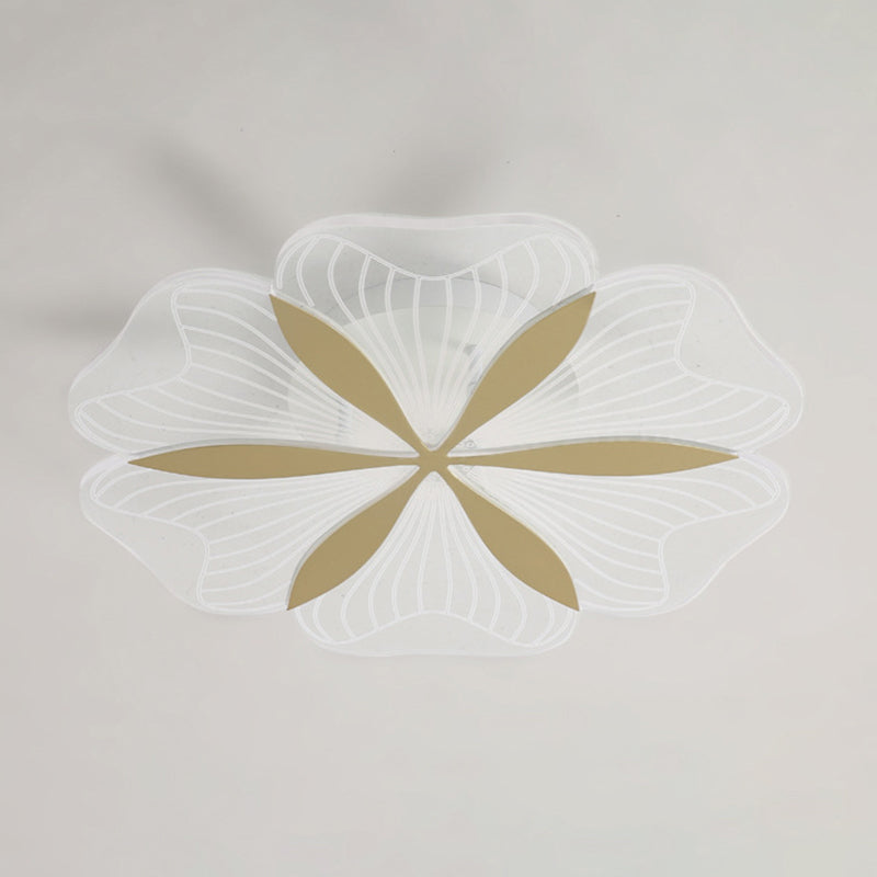 Modern Style Flower Shade Ceiling Lamp Metal 1 Headed Ceiling Lighting for Restaurant