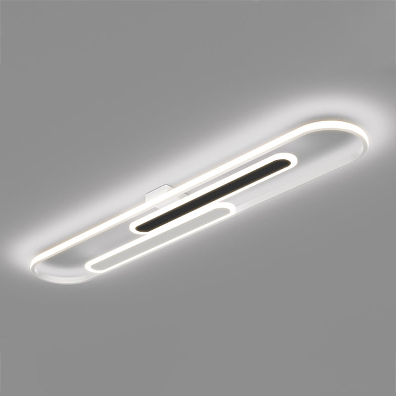 Modern Style Linear Shade Ceiling Light Metal 3 Headed Ceiling Light for Restaurant