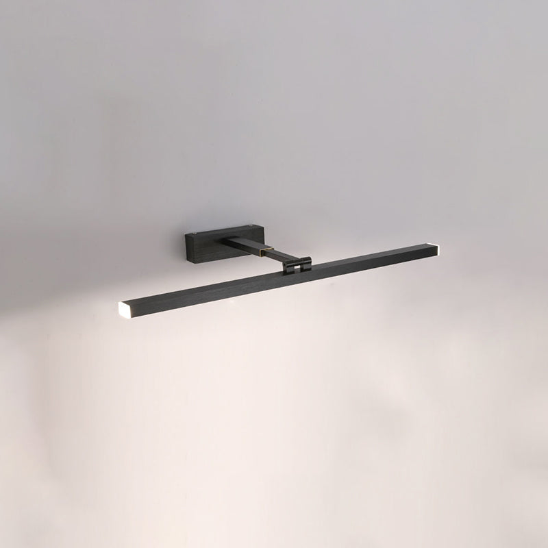 Linear Shape Metal Wall Sconce Modern 1 Light Mirror Swing Arm Wall Light Sconces in Black