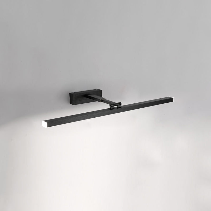 Linear Shape Metal Wall Sconce Modern 1 Light Mirror Swing Arm Wall Light Sconces in Black