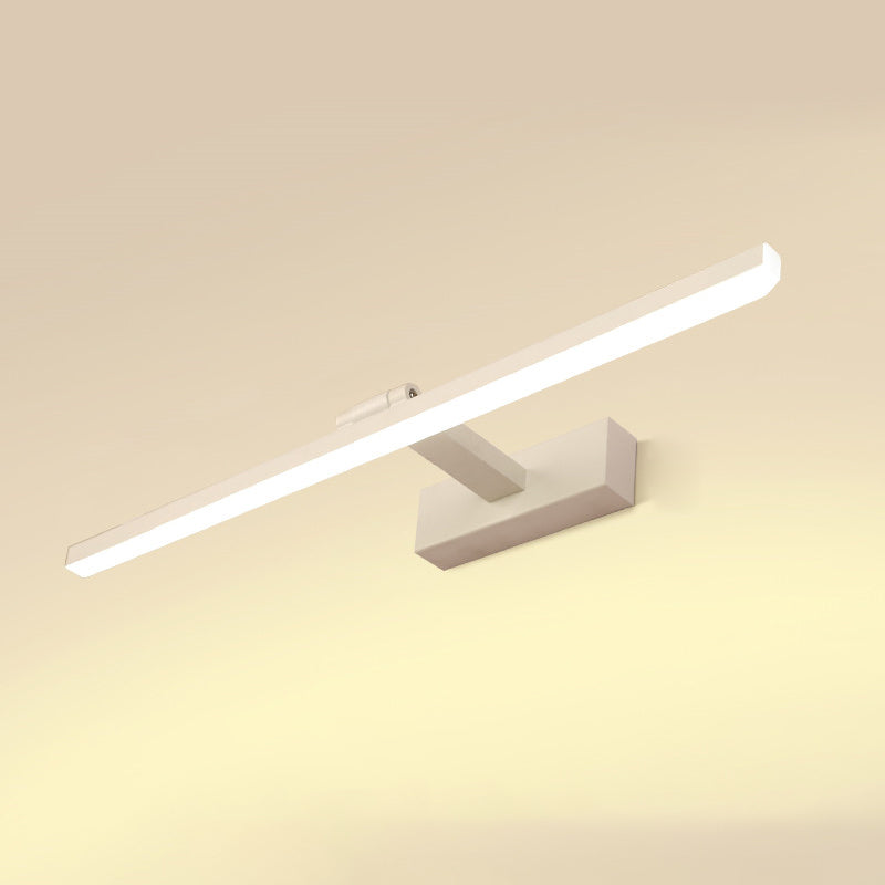 Modern Style Strip Shape Wall Sconce Metal 1 Light Sconce Light for Shower Room