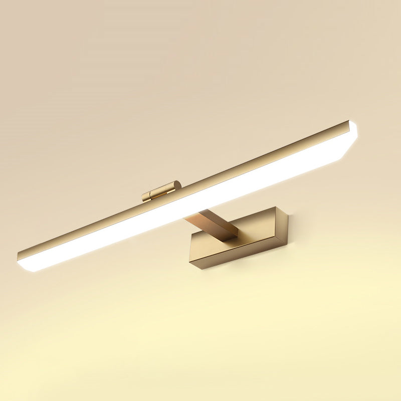 Modern Style Strip Shape Wall Sconce Metal 1 Light Sconce Light for Shower Room