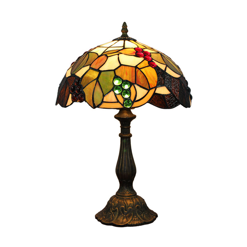 Tiffany Style Table Lamp 1-Light Desk Lamp with Glass Shade for Bedroom