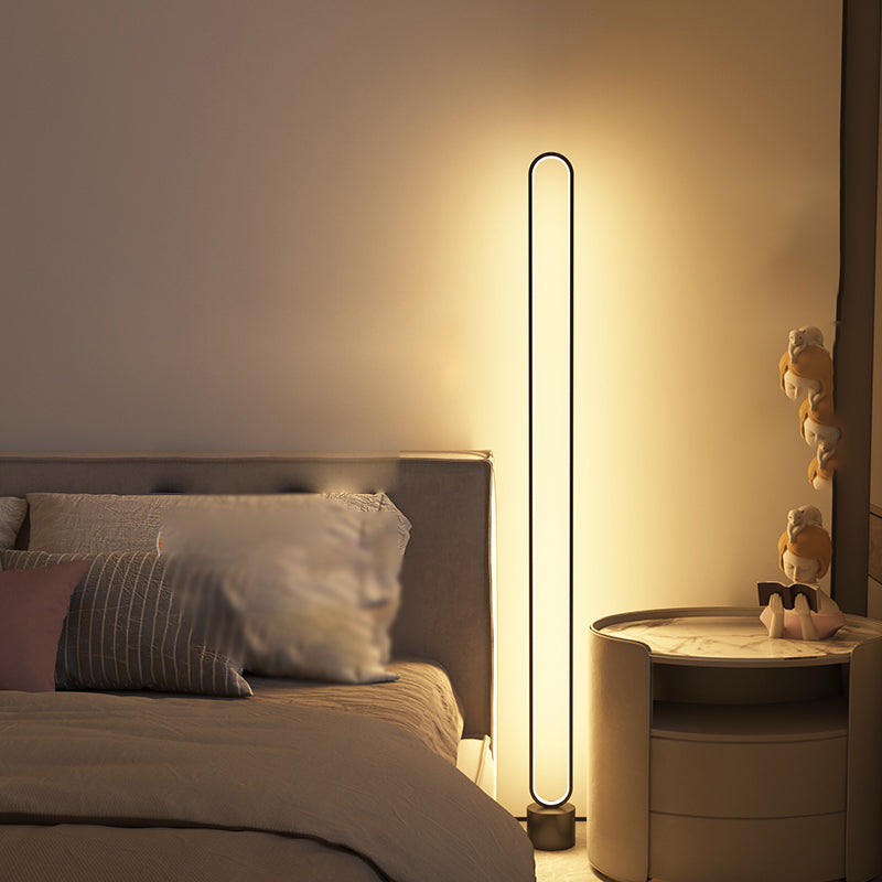 Contemporary Style Linear Shape Floor Lamp Metal 1 Light Floor Lamp