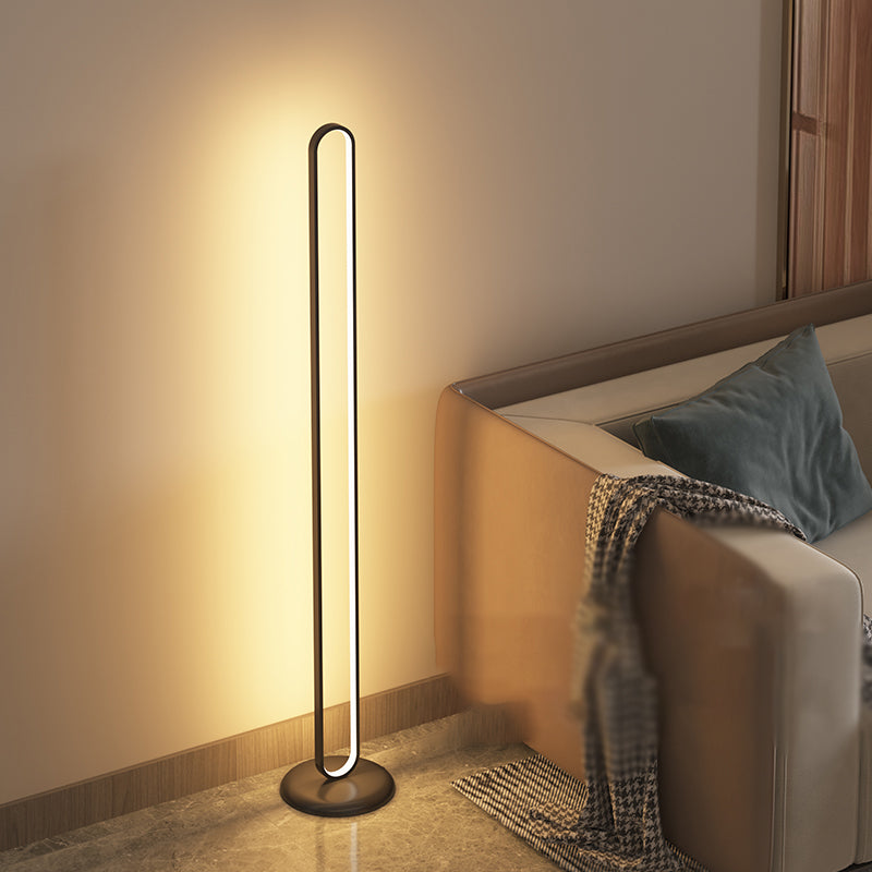 Contemporary Style Linear Shape Floor Lamp Metal 1 Light Floor Lamp