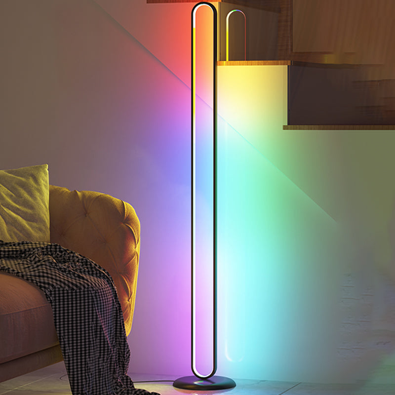 Contemporary Style Linear Shape Floor Lamp Metal 1 Light Floor Lamp