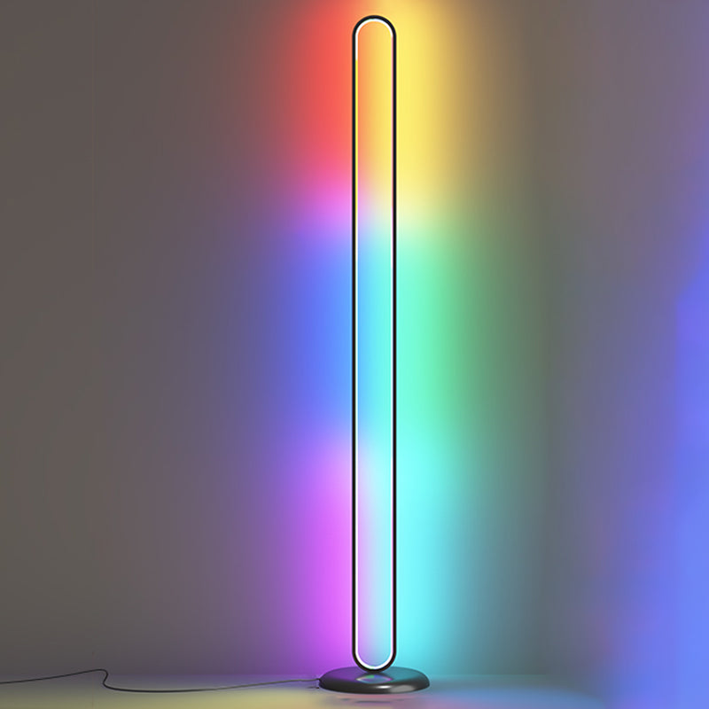 Contemporary Style Linear Shape Floor Lamp Metal 1 Light Floor Lamp