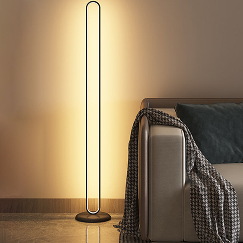 Contemporary Style Linear Shape Floor Lamp Metal 1 Light Floor Lamp