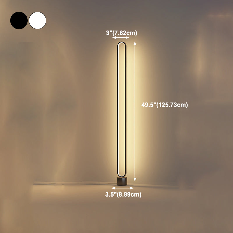 Contemporary Style Linear Shape Floor Lamp Metal 1 Light Floor Lamp