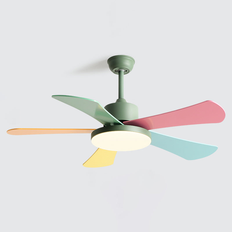 Modern Colorful Ceiling Fan Light Metal 1 Light LED Ceiling Fan for Kid's Room