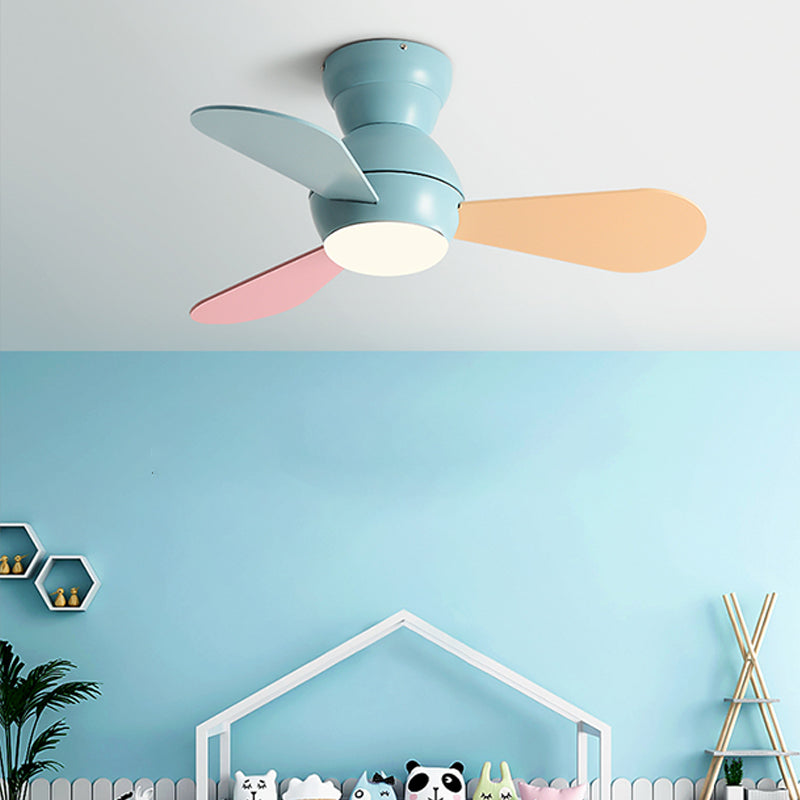 Colorful LED Ceiling Fan Light Modern Metal 1 Light LED Ceiling Fan for Children's Room