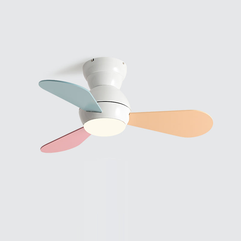 Colorful LED Ceiling Fan Light Modern Metal 1 Light LED Ceiling Fan for Children's Room