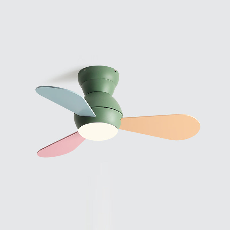 Colorful LED Ceiling Fan Light Modern Metal 1 Light LED Ceiling Fan for Children's Room