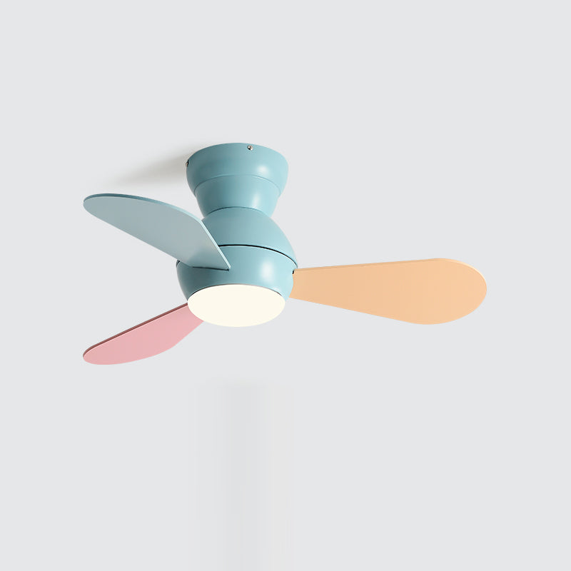 Colorful LED Ceiling Fan Light Modern Metal 1 Light LED Ceiling Fan for Children's Room