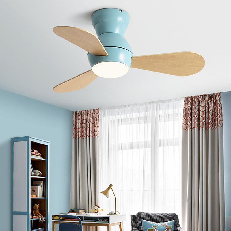 Colorful LED Ceiling Fan Light Modern Metal 1 Light LED Ceiling Fan for Children's Room