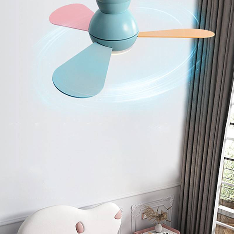 Colorful LED Ceiling Fan Light Modern Metal 1 Light LED Ceiling Fan for Children's Room