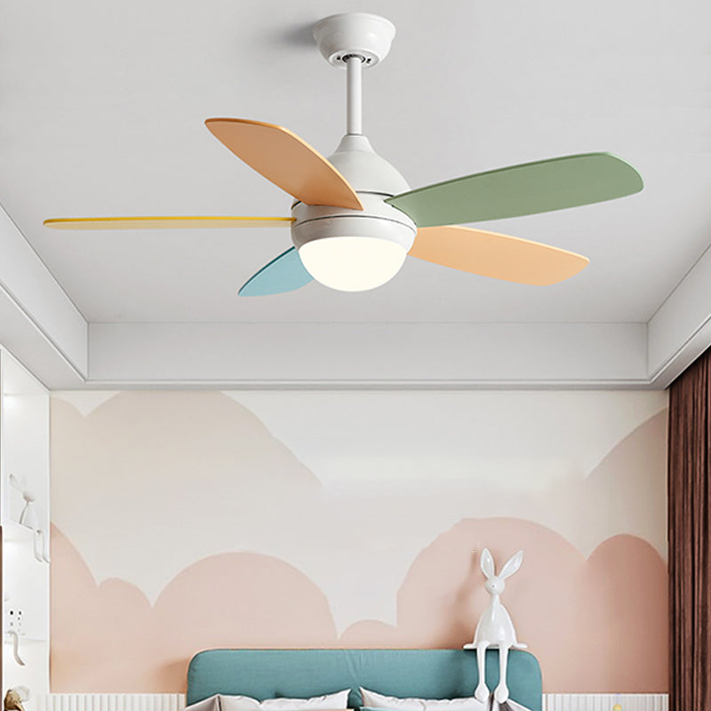 Contemporary Colorful Ceiling Fan Light Metal 1-Light LED Ceiling Fan for Bedroom