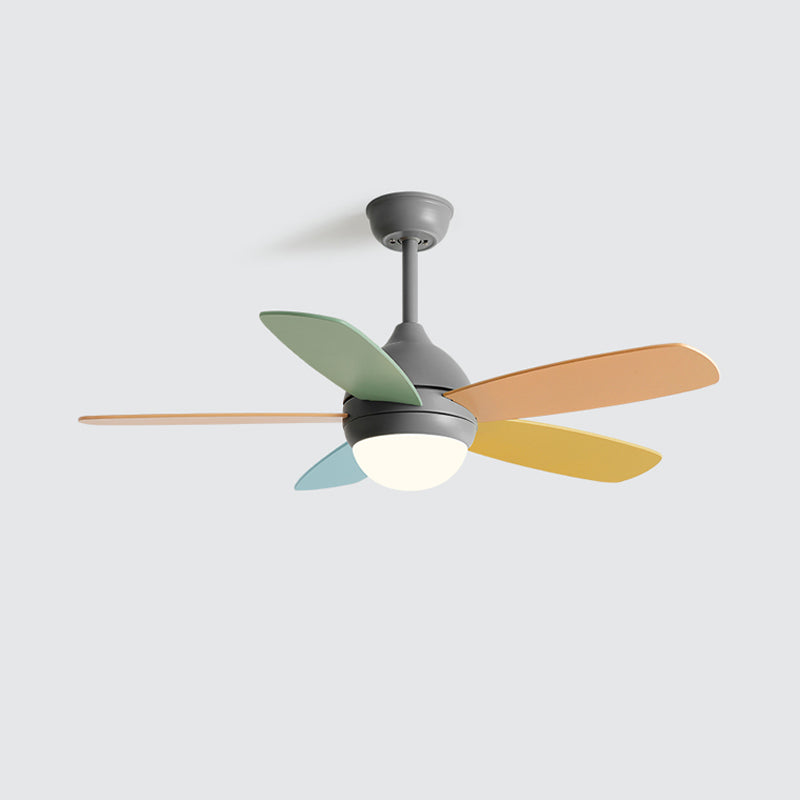 Contemporary Colorful Ceiling Fan Light Metal 1-Light LED Ceiling Fan for Bedroom