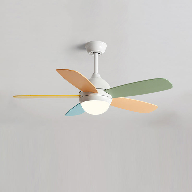 Contemporary Colorful Ceiling Fan Light Metal 1-Light LED Ceiling Fan for Bedroom