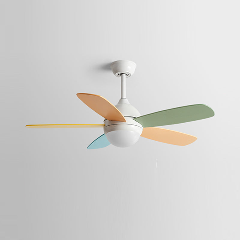 Contemporary Colorful Ceiling Fan Light Metal 1-Light LED Ceiling Fan for Bedroom